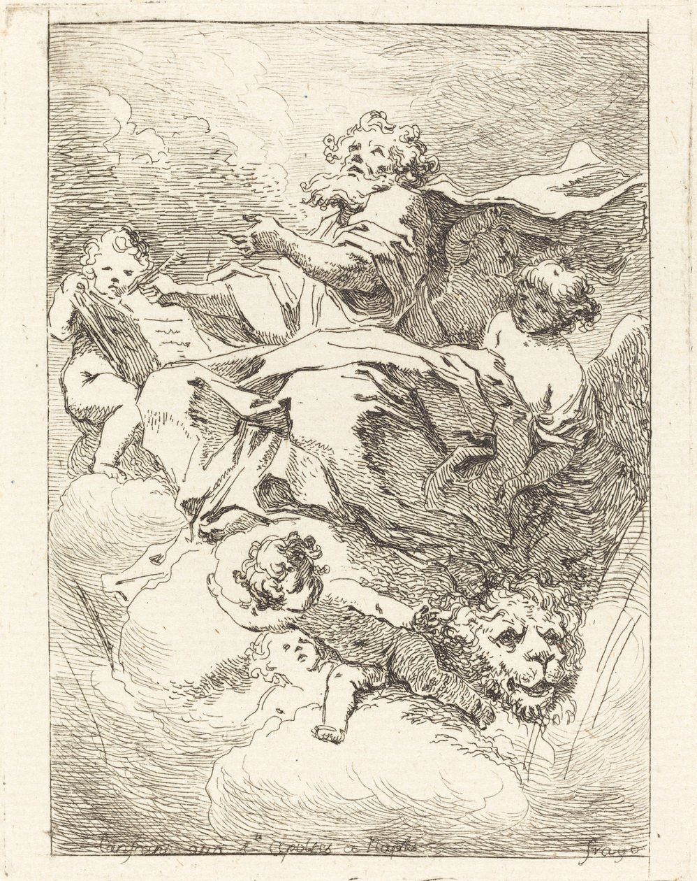 Sint Marcus door Jean Honoré Fragonard after Giovanni Lanfranco