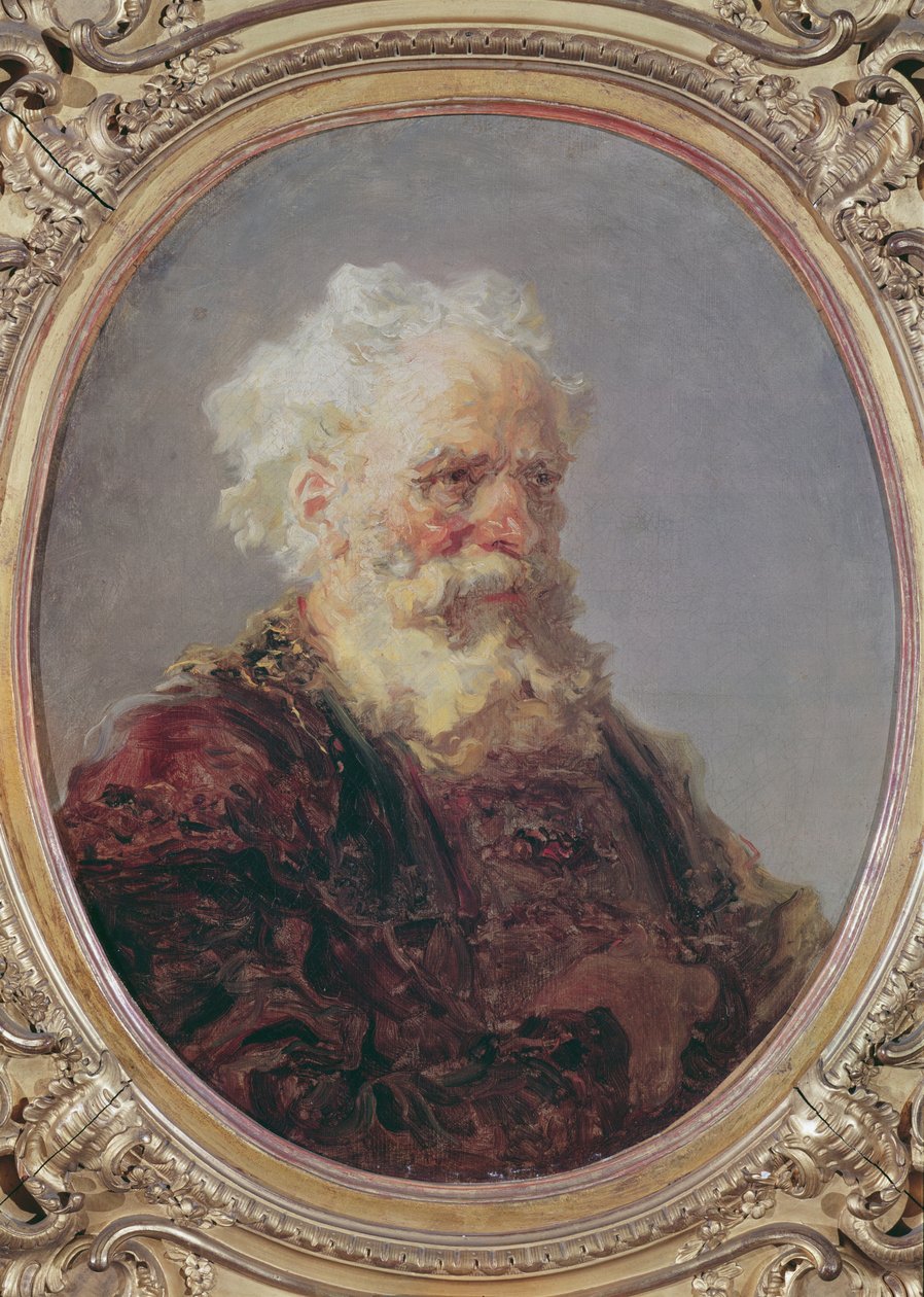Een oudere, grijsharige man door Jean Honore Fragonard