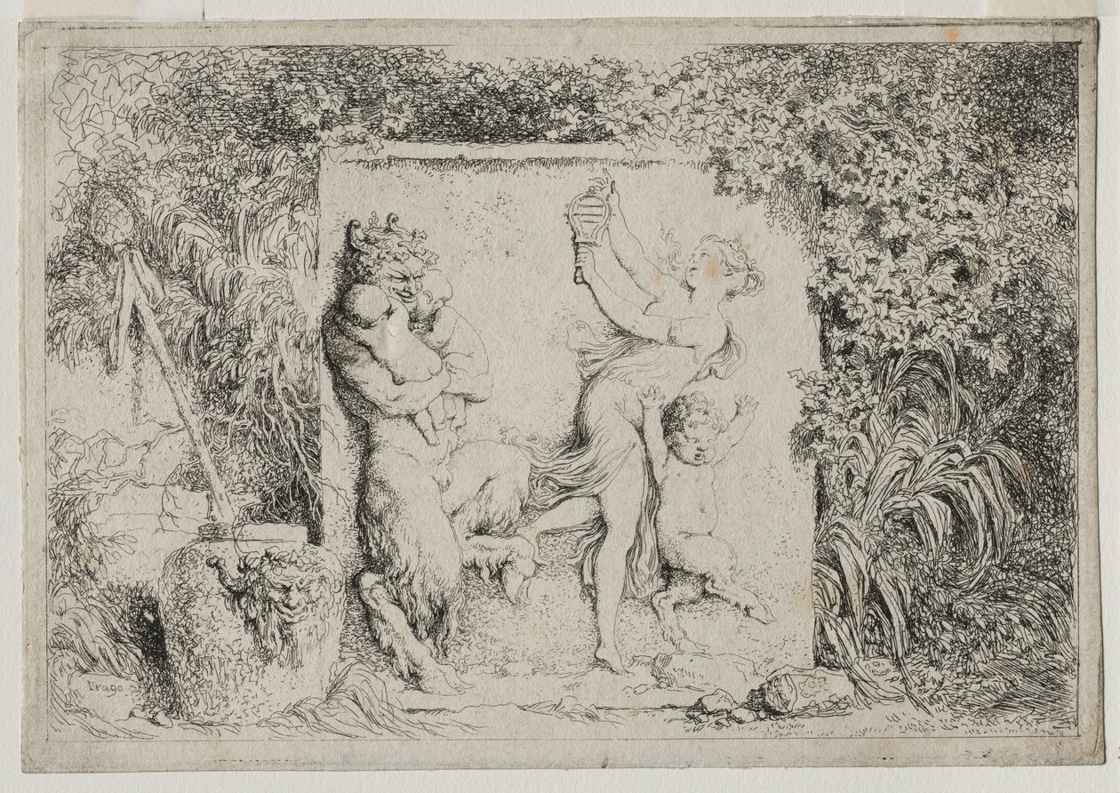 Bacchanalen: De Dans van de Satyr door Jean Honore Fragonard