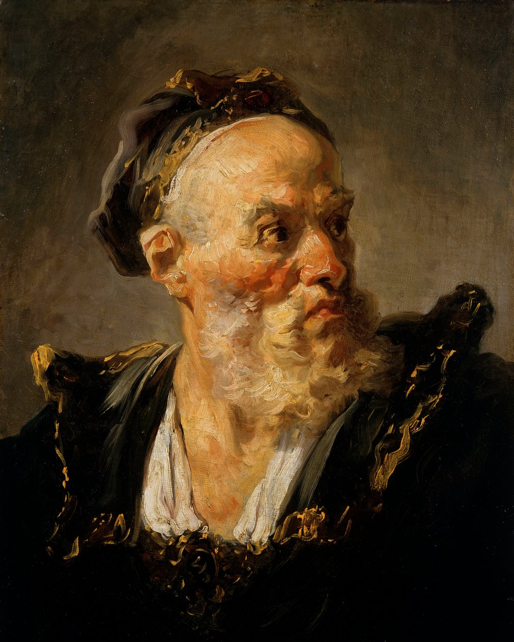 Hoofd van een oude man door Jean Honore Fragonard