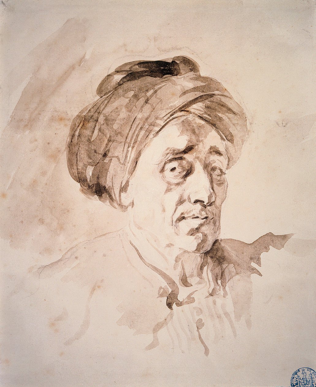 Hoofd met een tulband door Jean Honore Fragonard