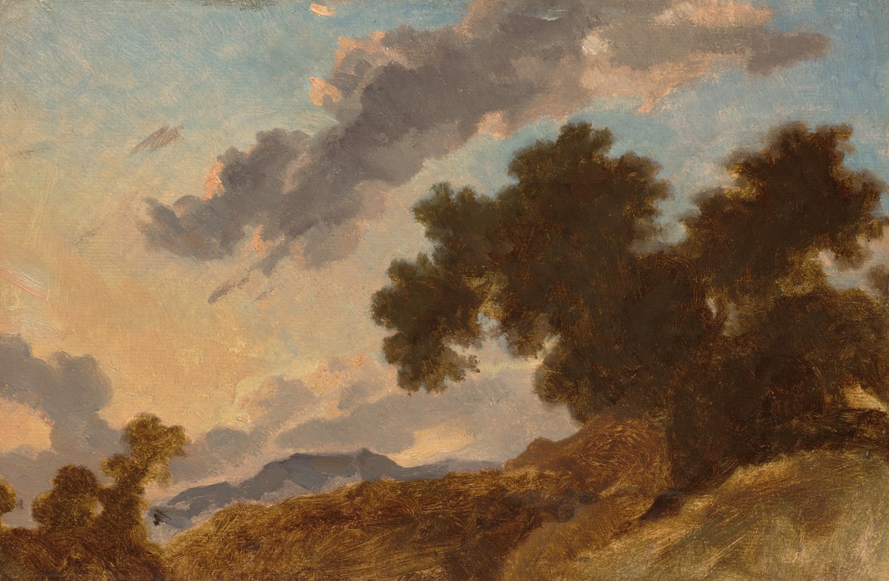 Berglandschap bij zonsondergang, ca. 1765 door Jean Honore Fragonard