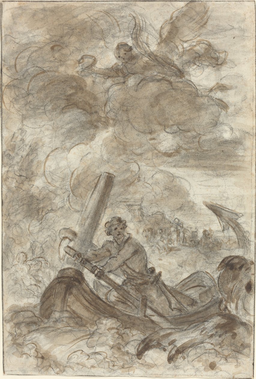 Orlando doodt de orc met een anker door Jean Honore Fragonard