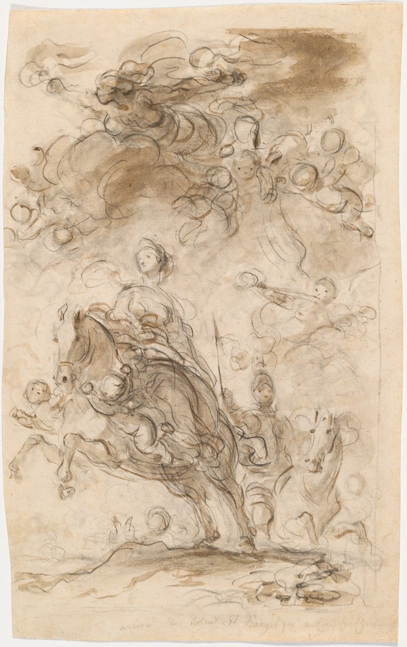 Orlando en Angelica Arriveren in het Kamp van Karel de Grote door Jean Honore Fragonard