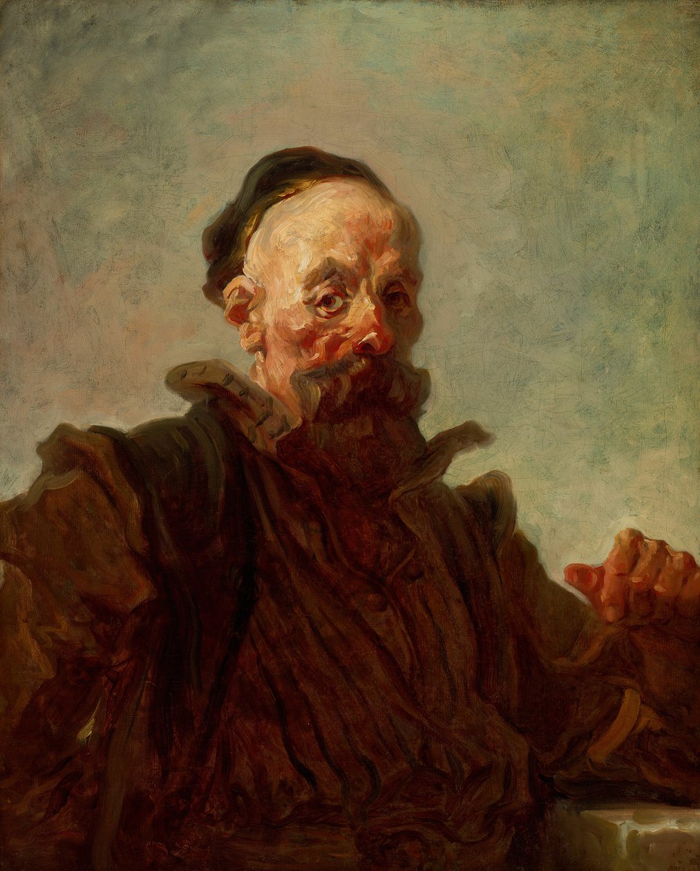 Portret van een man in kostuum door Jean Honore Fragonard