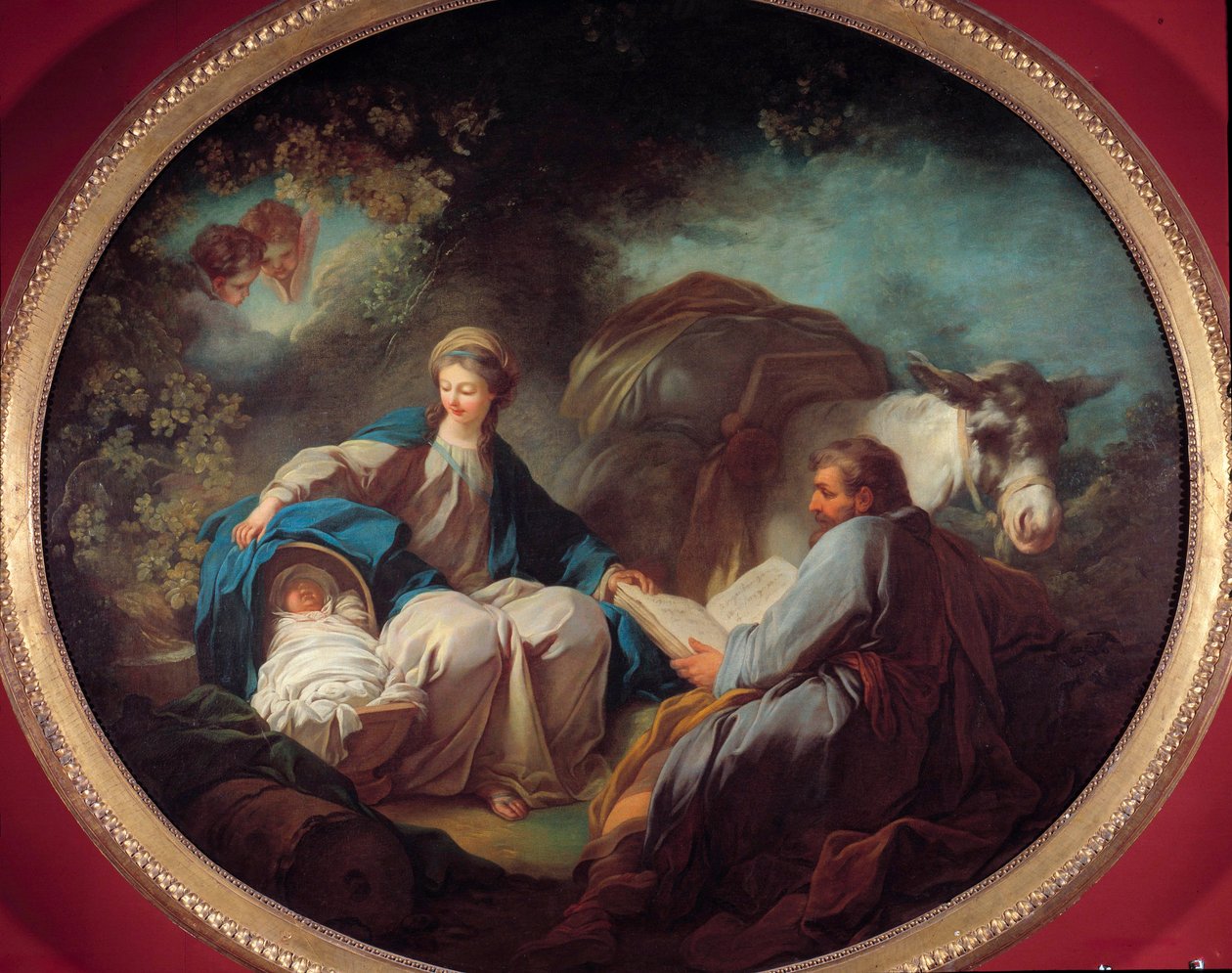 Rust tijdens de vlucht naar Egypte door Jean Honore Fragonard