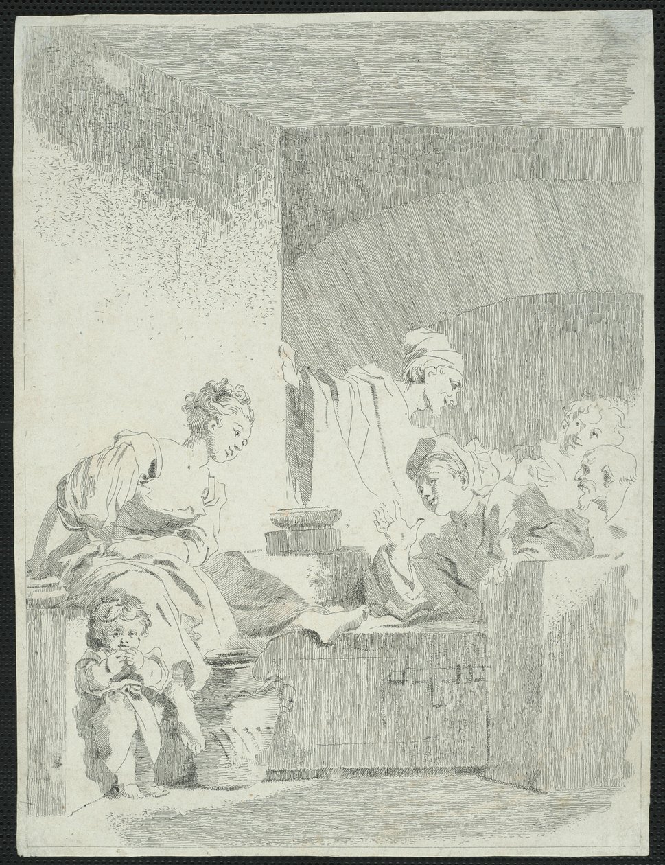 Het interieur door Jean-Honore Fragonard