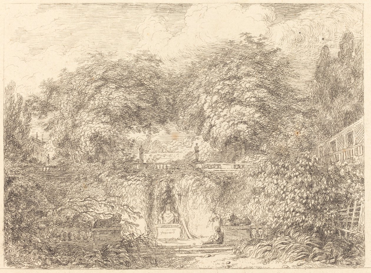 Het Kleine Park (Le petit parc) door Jean Honore Fragonard
