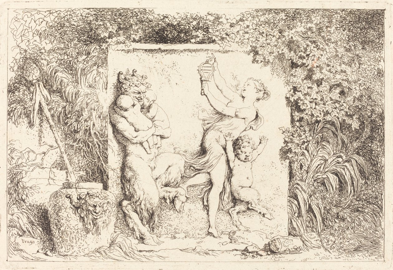 De dans van de saters door Jean Honore Fragonard