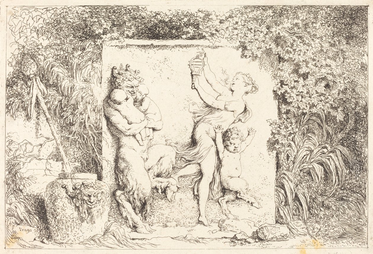 De Dans van de Satyrs (Danse de satyres) door Jean Honore Fragonard