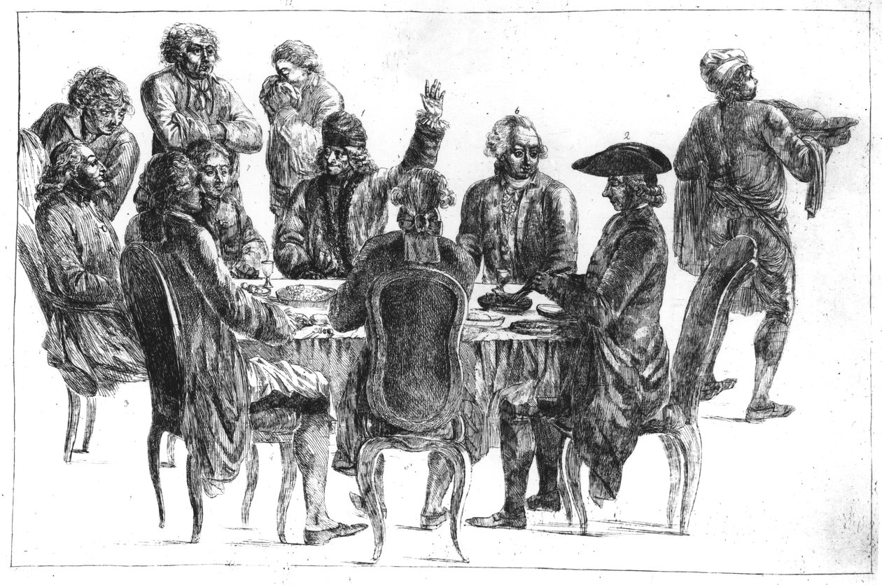 De filosofen aan het avondmaal door Jean Huber