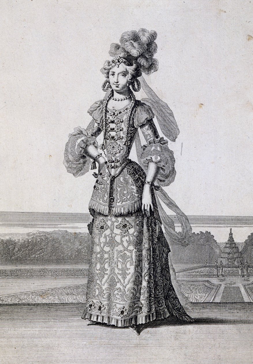 Vrouwelijke balletkostuums, gravure door Jean Berain de Oudere, Frankrijk door Jean I  Berain