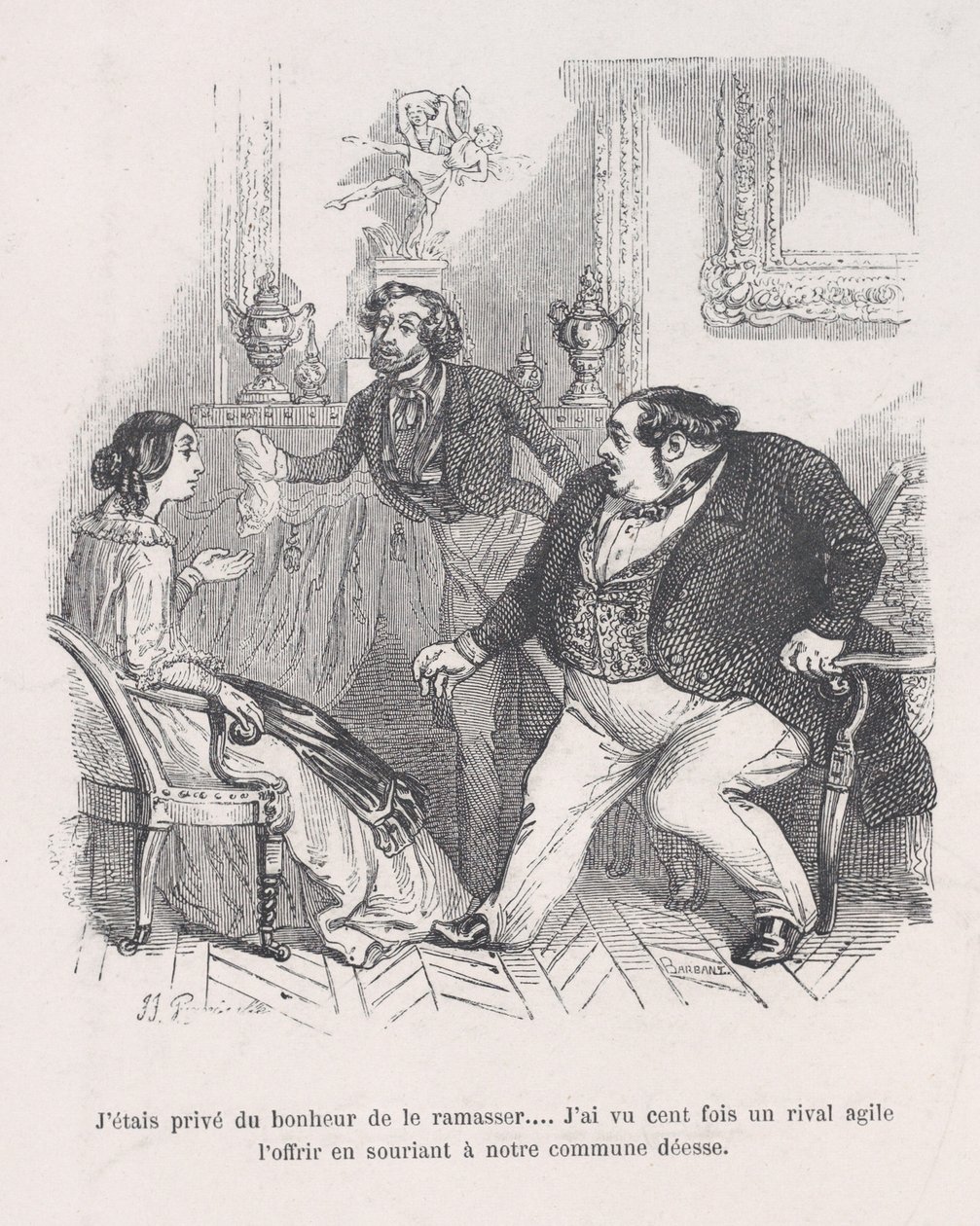 Ik werd beroofd van het geluk om het op te rapen... Ik zag honderd keer een behendige rivaal aanbieden... door Jean Ignace Isidore Gérard