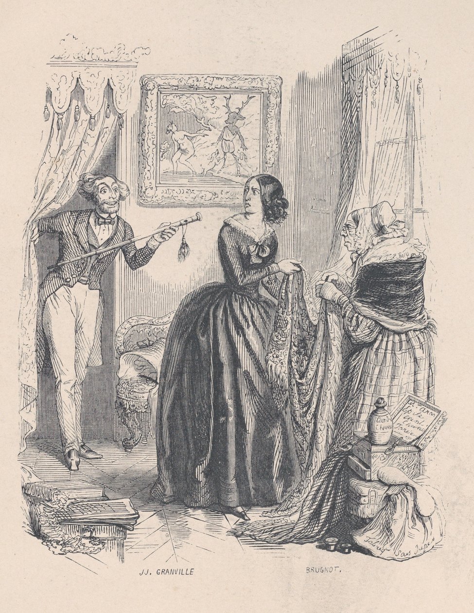 Nieuwe Actaeon, ik verraste Diana, niet in haar bad maar met een dealer in de badkamer door Jean Ignace Isidore Gérard