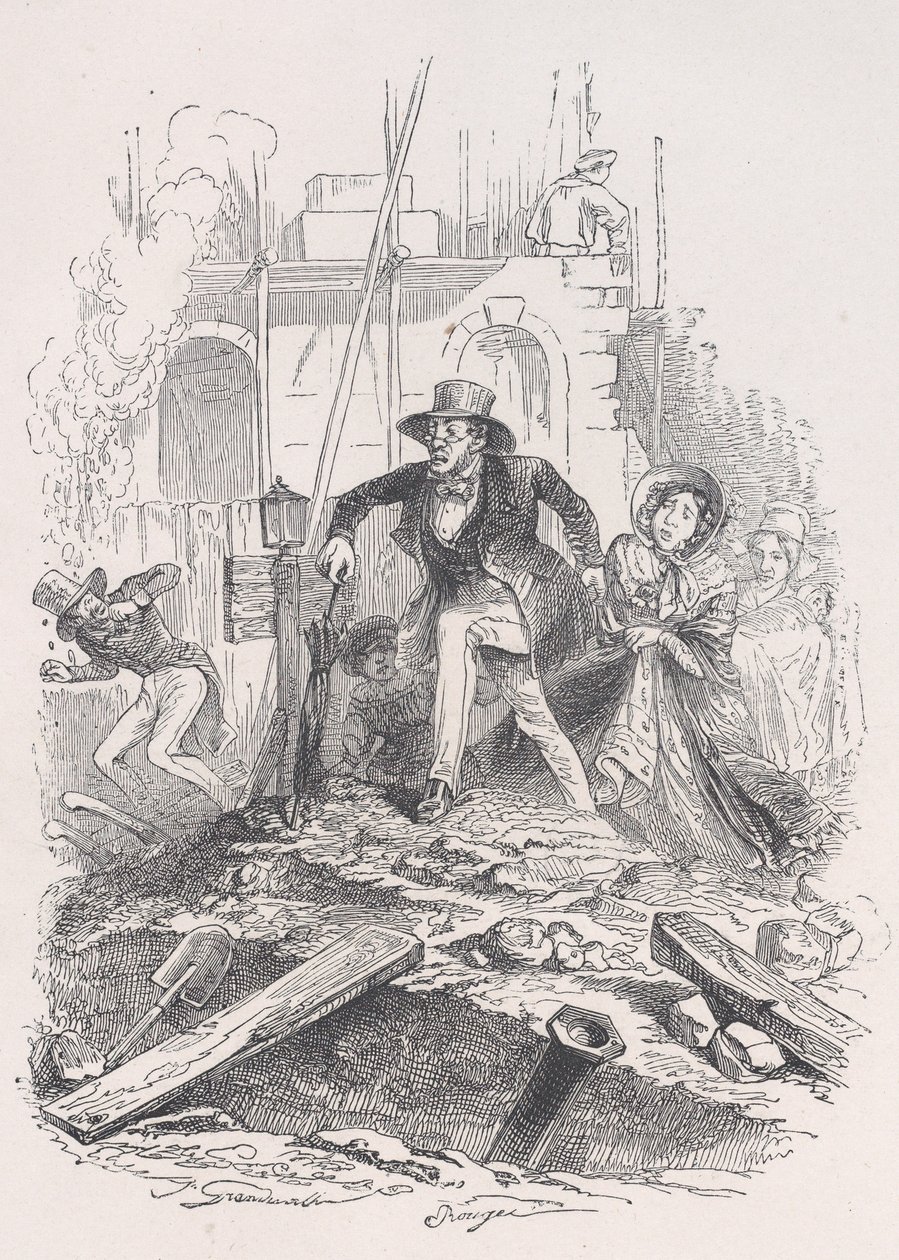 Niet alleen kan de Parijzenaar een versterkende oefening doen, maar hij verwerft ook de veiligheid o..., 1843 door Jean Ignace Isidore Gérard