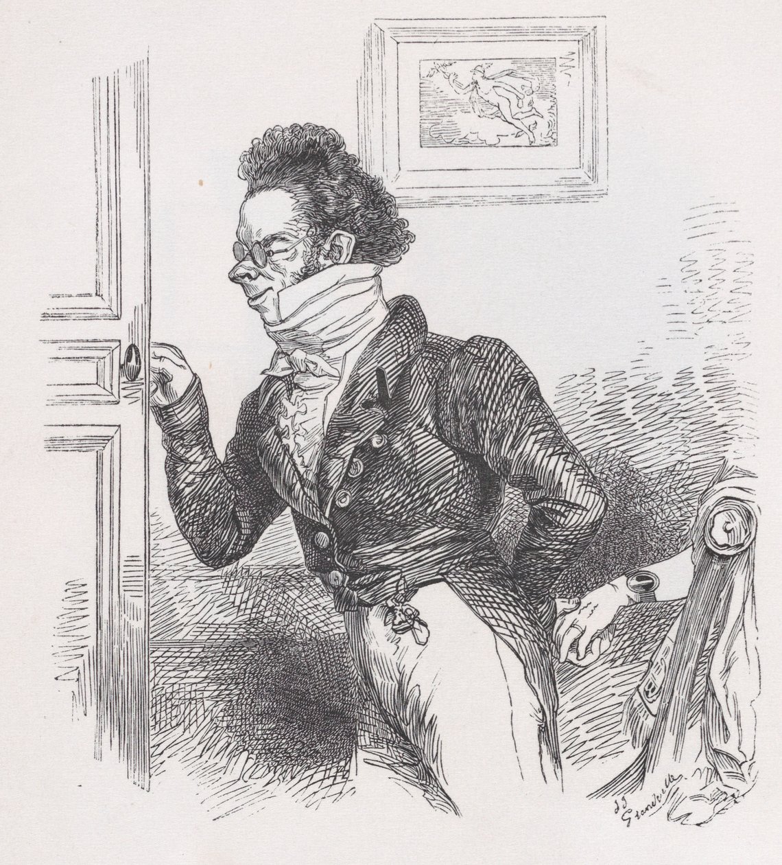 Robin, de vriend uit The Complete Works of Béranger, 1836 door Jean Ignace Isidore Gérard