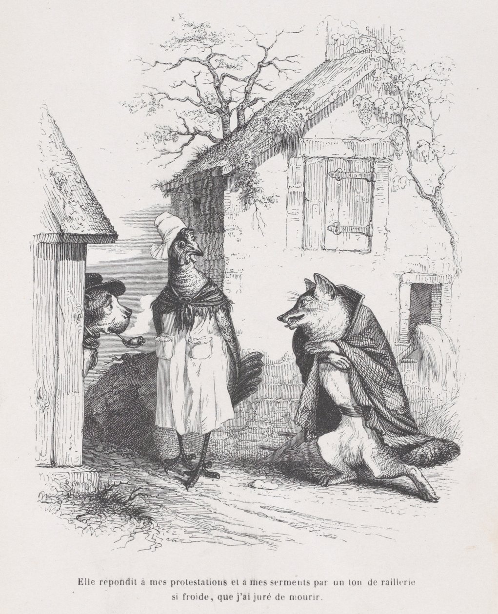 Zij reageerde op mijn protesten en eden met een toon van spot zo koud dat ik zwoer..., ca. 1837-47 door Jean Ignace Isidore Gérard