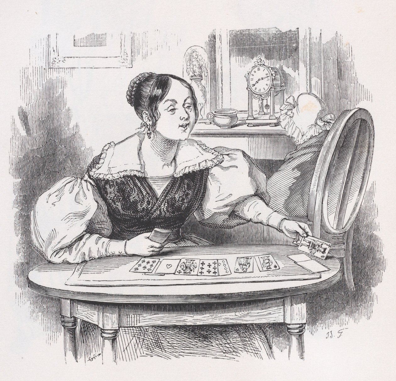 De kaarten uit de volledige werken van Béranger, 1836 door Jean Ignace Isidore Gérard