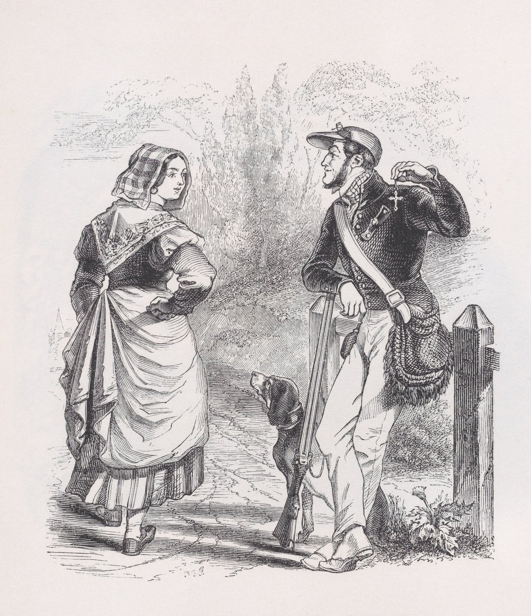 De Jager en de Melkmeid uit De Volledige Werken van Béranger door Jean Ignace Isidore Gérard