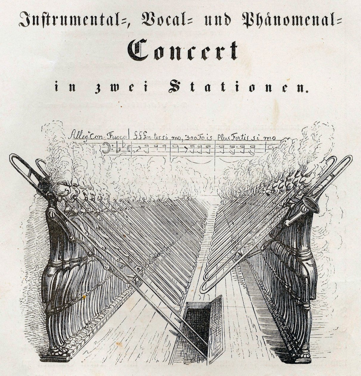Instrumentaal, vocaal en fenomenaal concert, 1844 door Jean Jacques Grandville