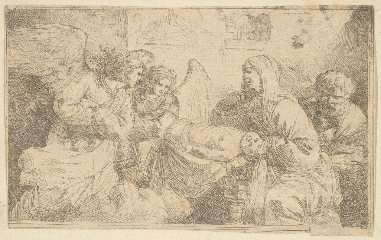 De geboorte van Jezus Christus, eind 18e eeuw door Jean Jacques Lagrenee