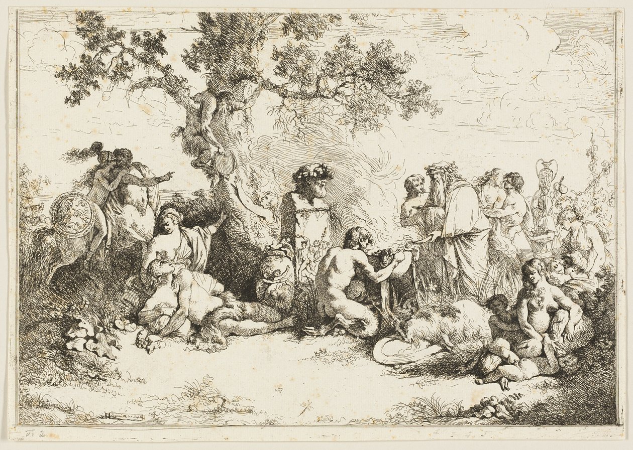 Offer aan de god Pan door Jean Jacques Lagrenee