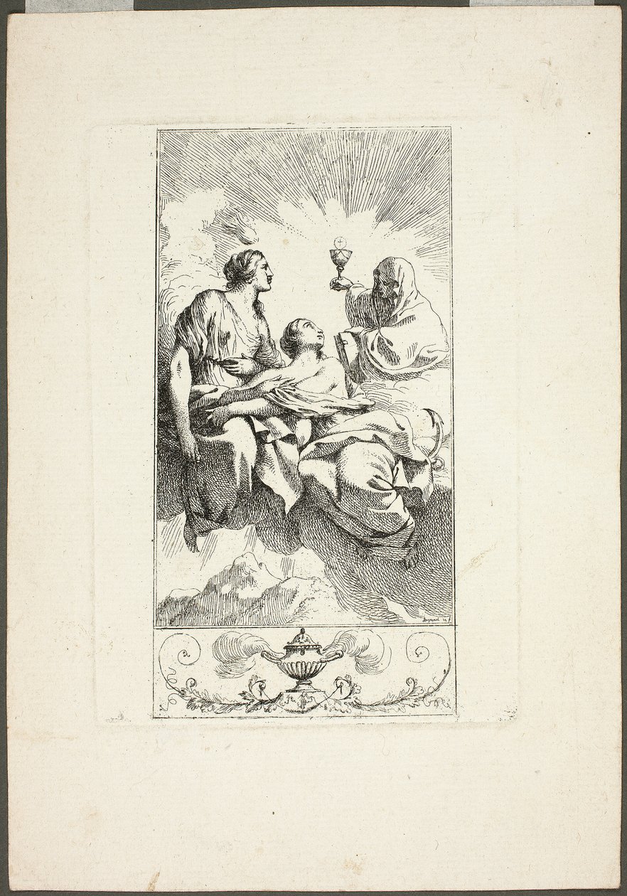 De drie deugden van theologie door Jean Jacques Lagrenee