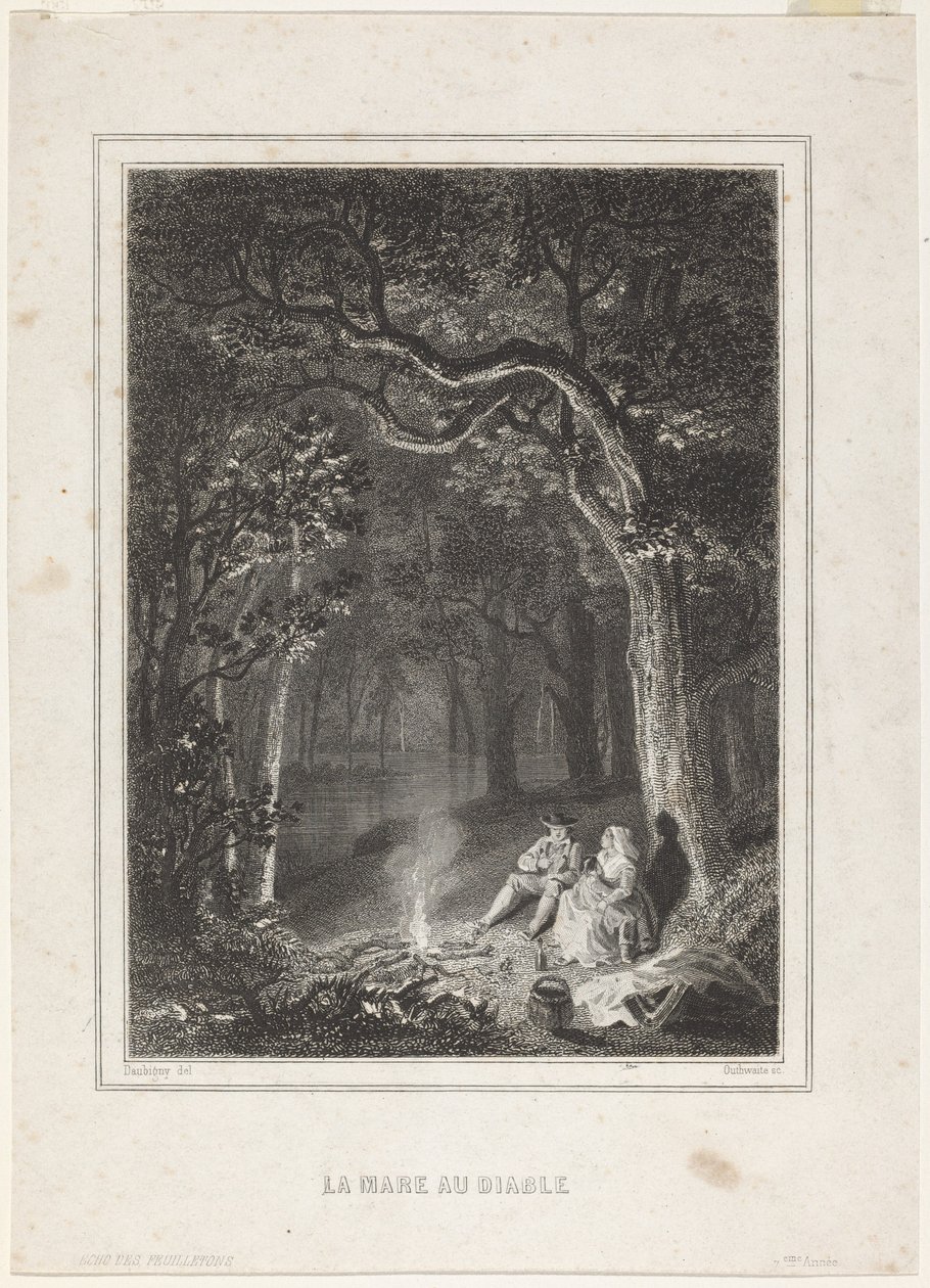 La Mare au diable door Jean Jacques Outhwaite, after Charles François Daubigny