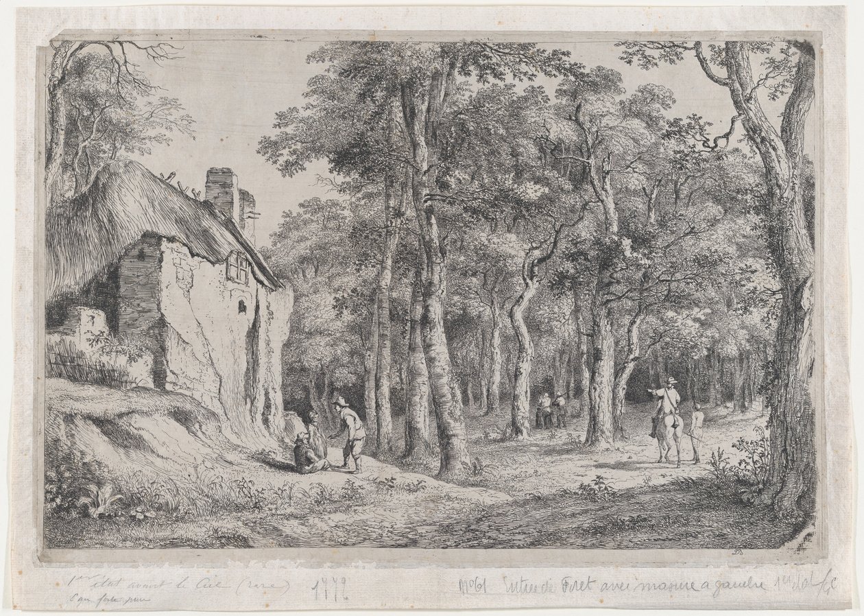 Cottage bij de ingang van een bos, 1772 door Jean Jacques de Boissieu
