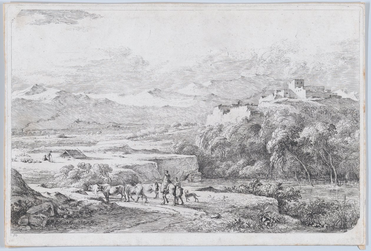 Landschap naar Van der Cabel, ca. 1773 door Jean Jacques de Boissieu