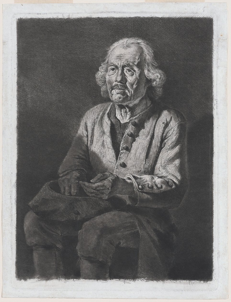 Oude Gérard, boer uit Chasselay door Jean Jacques de Boissieu
