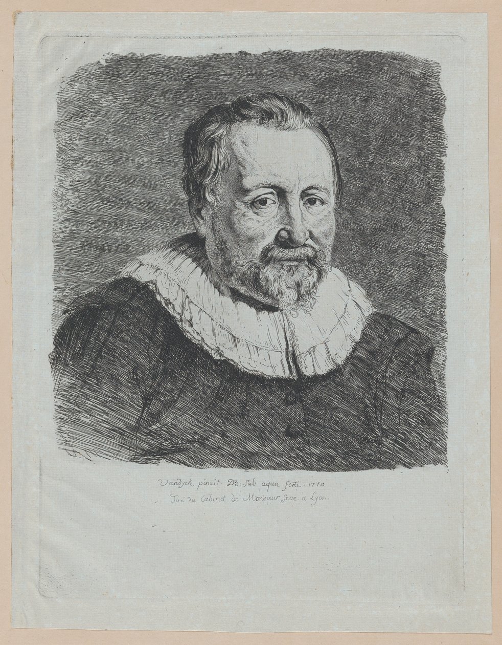 Portret, naar Van Dyck door Jean Jacques de Boissieu