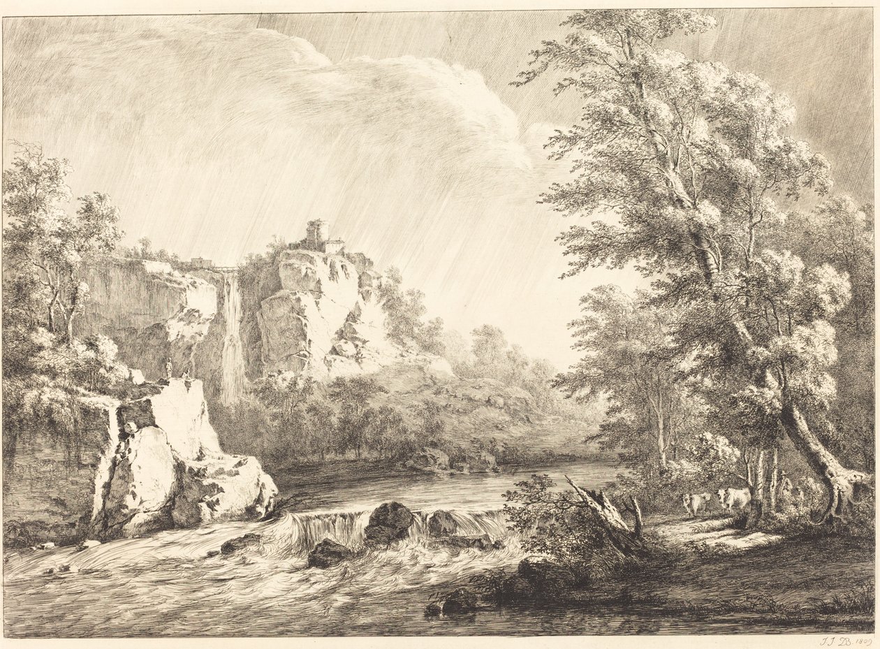 Rivierlandschap met een Voorbijgaande Storm door Jean Jacques de Boissieu
