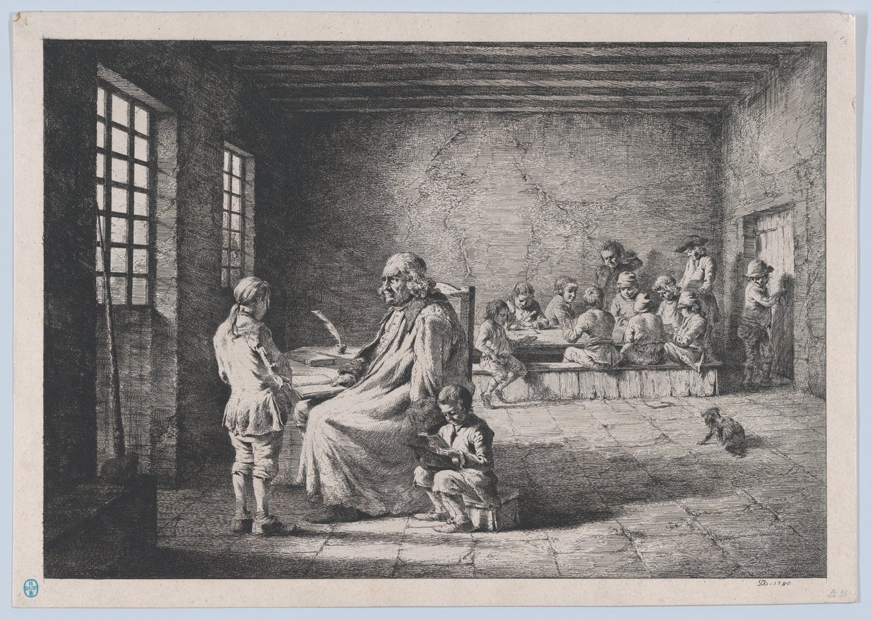 De schoolmeester, 1780 door Jean Jacques de Boissieu