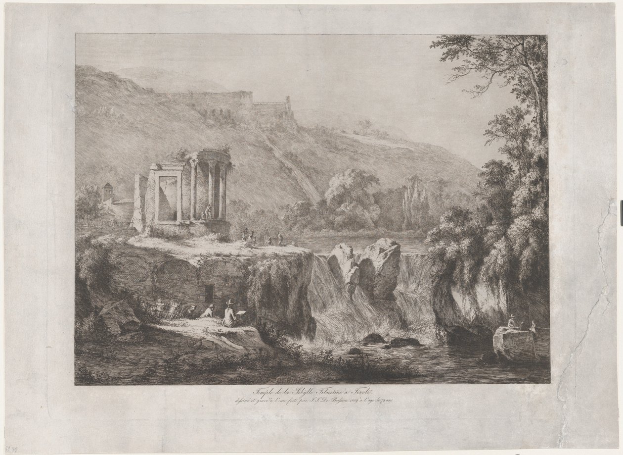 Uitzicht op de Tempel van de Tiburtijnse Sibylle door Jean Jacques de Boissieu