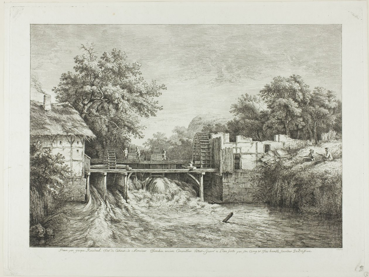 Watermolen door Jean Jacques de Boissieu