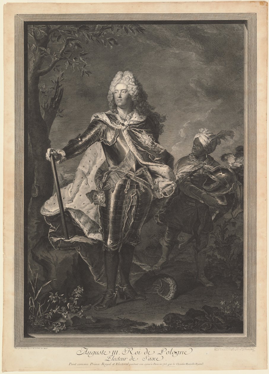 Auguste III. Koning van Polen door Jean Joseph Balechou after Hyacinthe Rigaud
