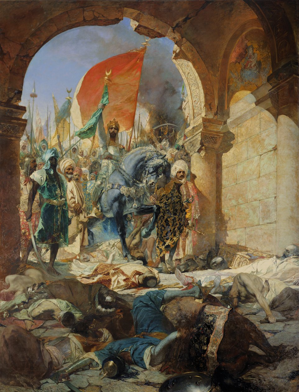 Intocht van de Turken van Mohammed II (1432-81) in Constantinopel, 29 mei 1453, 1876 door Jean Joseph Benjamin Constant