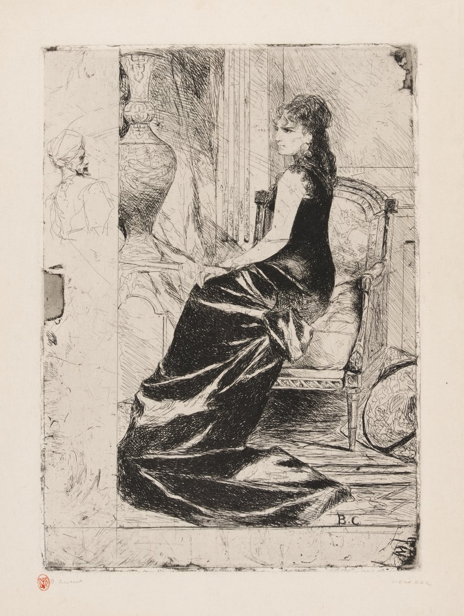 Vrouw in zwart door Jean Joseph Benjamin Constant
