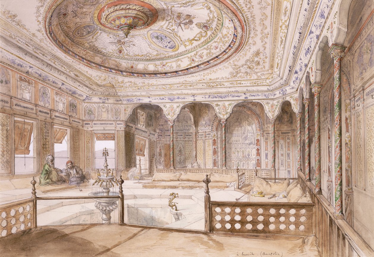 Een interieur van een paleis in Uyne door Jean Joseph Bonaventure Laurens
