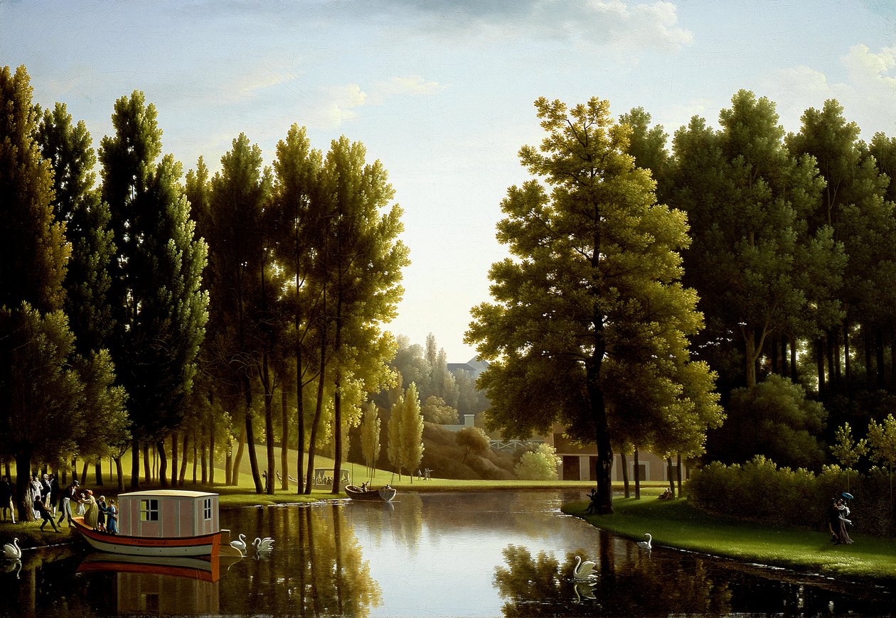 Frans: Le parc à Mortefontaine Het park van Mortefontaine door Jean Joseph Xavier Bidauld