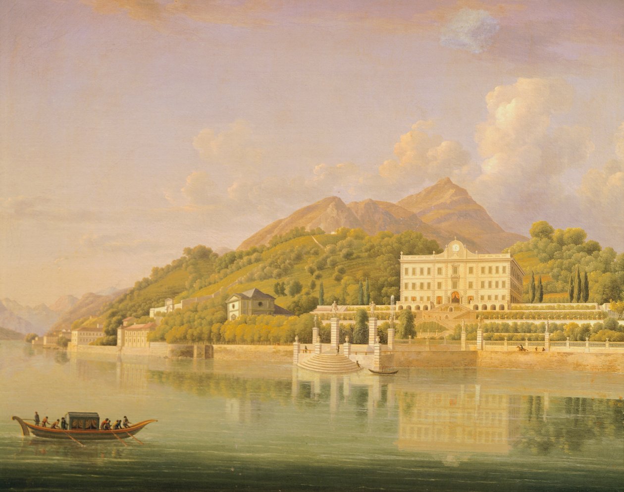 Villa Carlotta in Tremezzo aan het Comomeer door Jean Joseph Xavier Bidauld