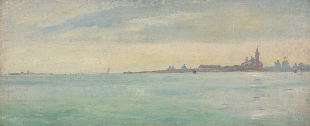 Venetië gezien vanuit de openbare tuin door Jean Jules Antoine Lecomte du Nouy