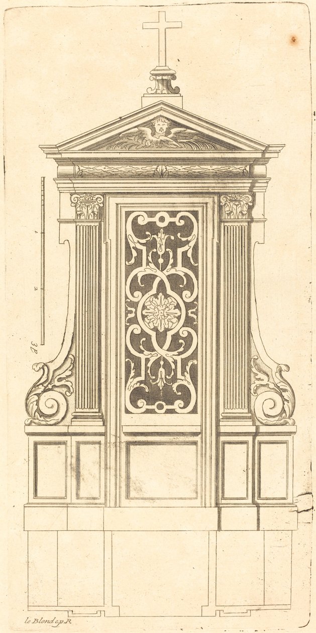 Plan en Elevatie van de Mooiste Biechtstoelen van Parijs, Zeer Getrouw Gemeten door Jean Le Blond