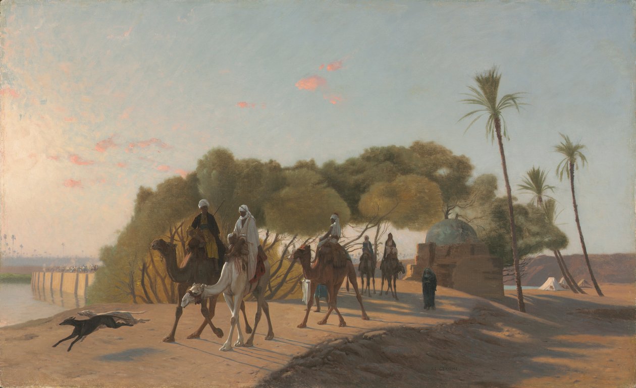 Vertrek uit de Oase, 1880s door Jean Leon Gerome
