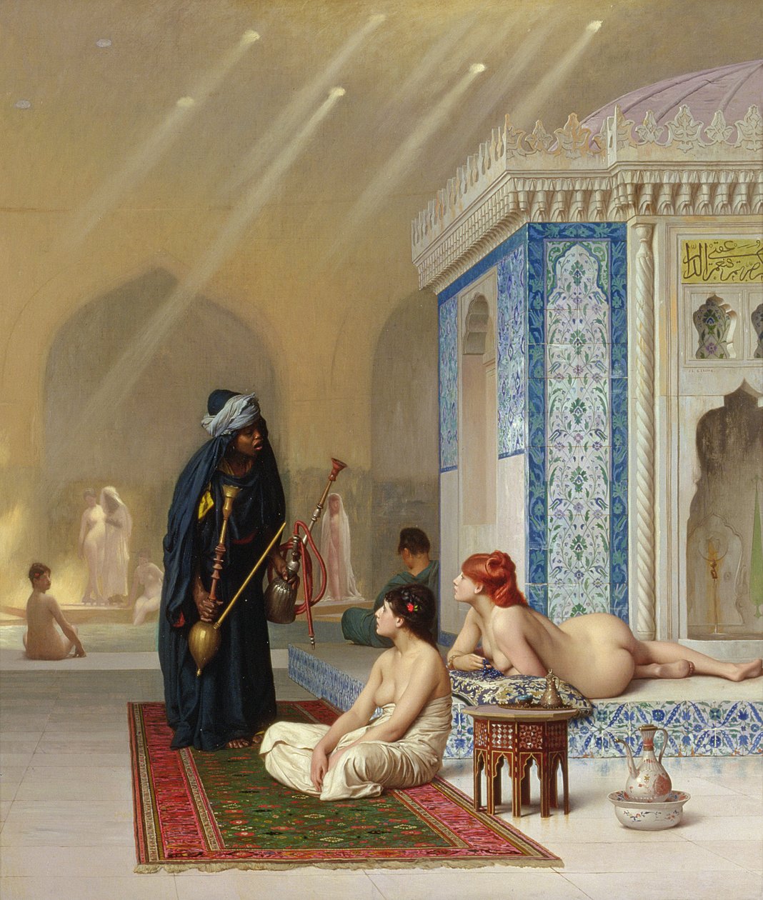 Zwembad in een harem door Jean Leon Gerome