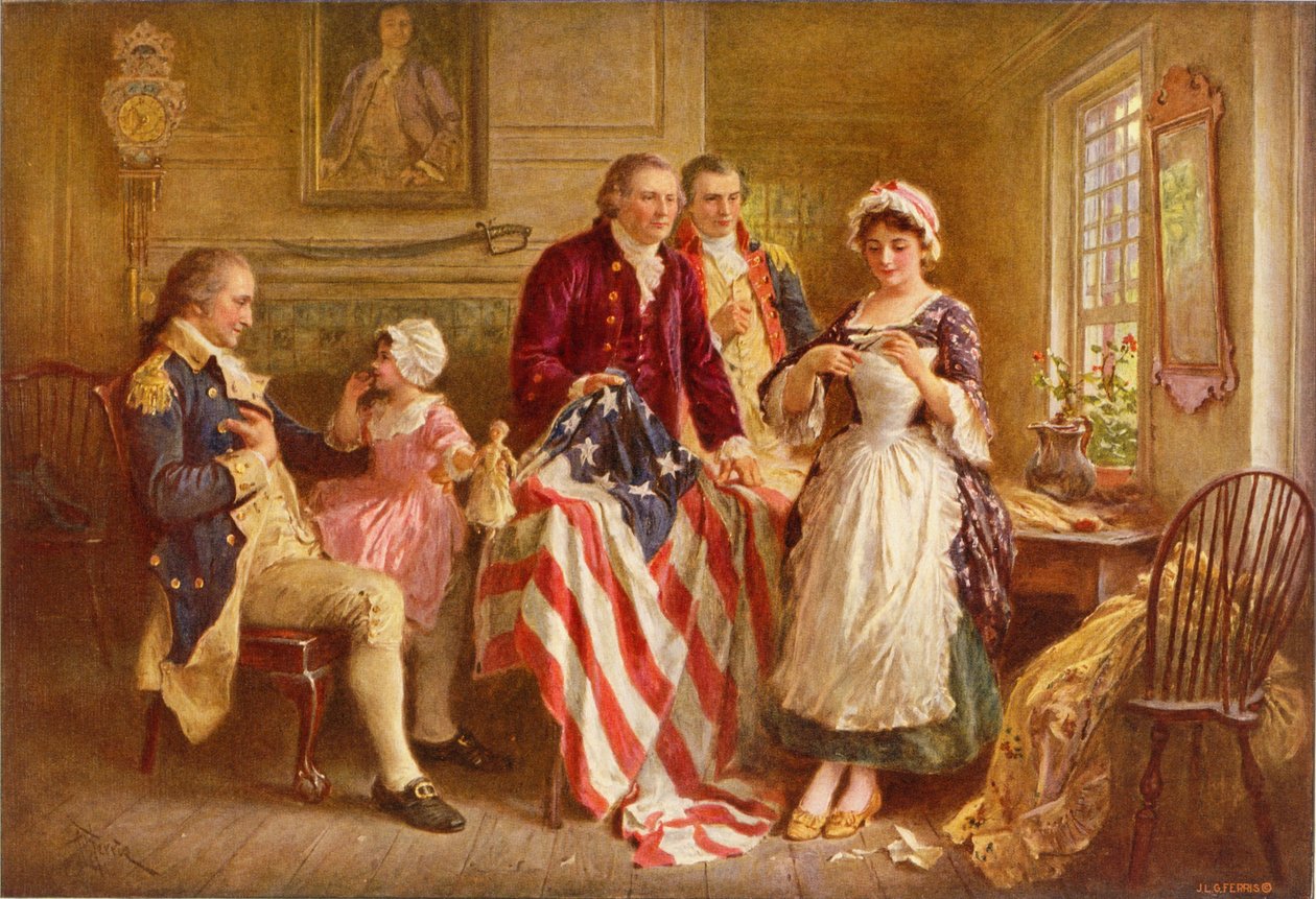 Betsy Ross 1777 door Jean Leon Gerome Ferris