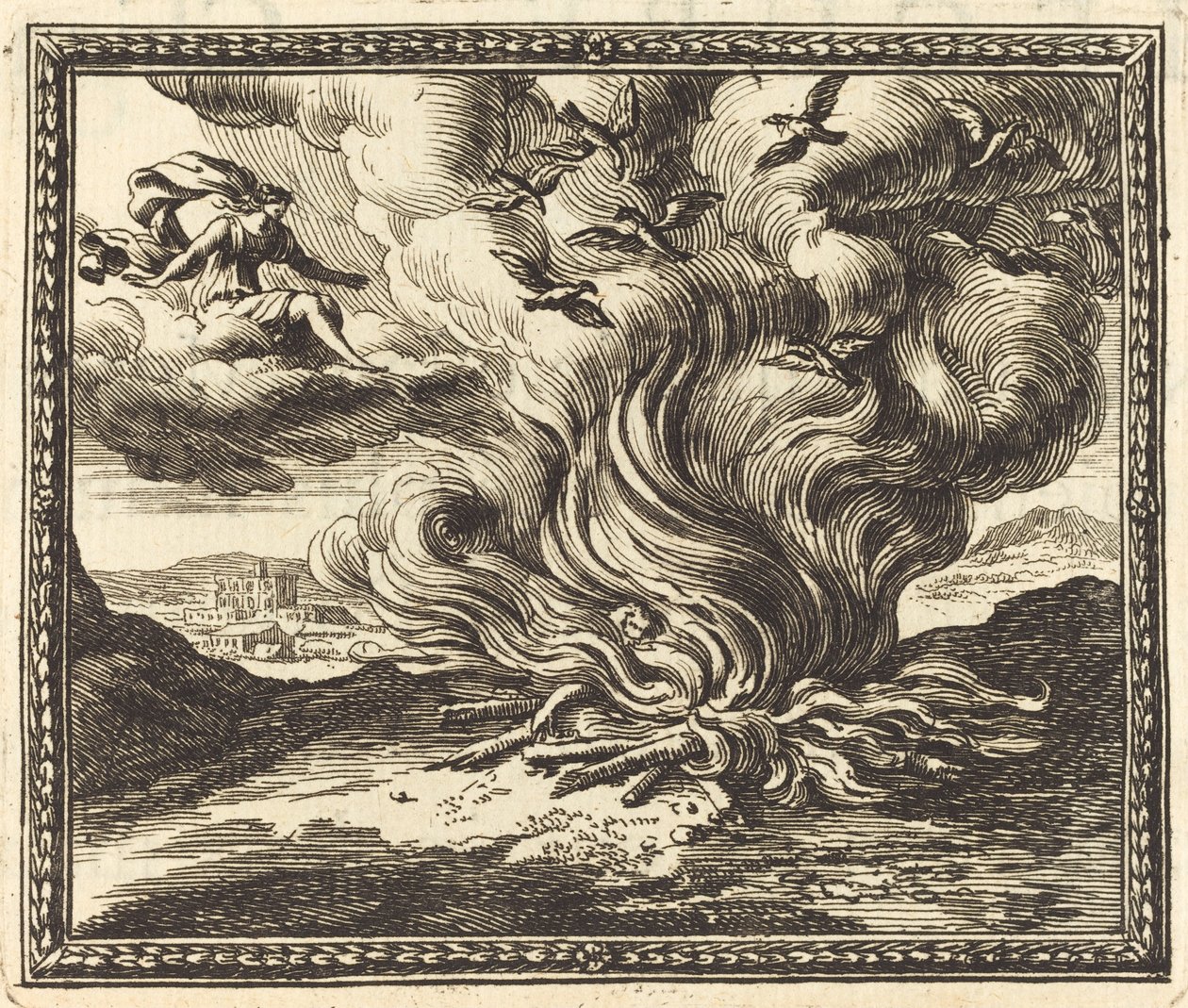 Brandstapel van Memnon door Jean Lepautre