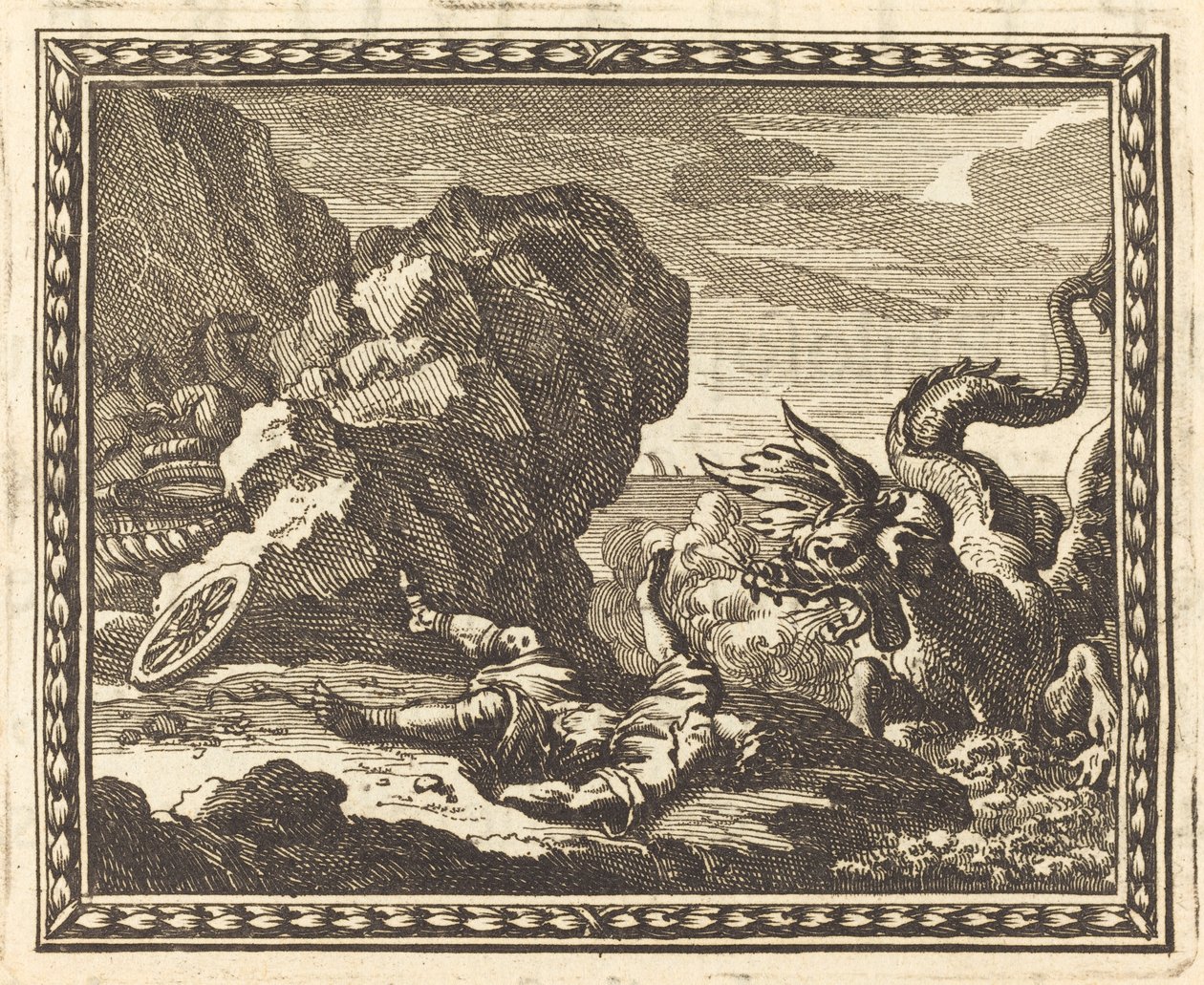 Hippolytus en het Zeemonster door Jean Lepautre