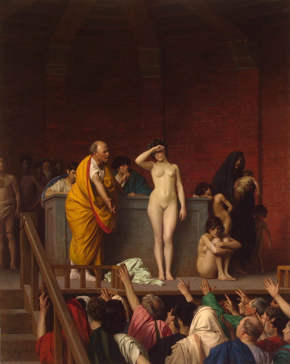 Slavenmarkt in het oude Rome door Jean Leon Gerome